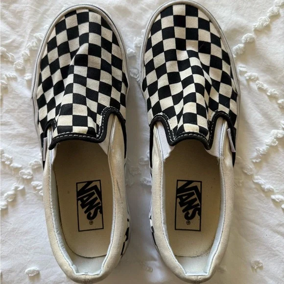 Vans Checkerboard Slip-On Sneakers - Black & White - Picture 2 of 5